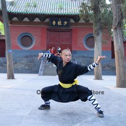 Мужские спортивные костюмы черные хлопковые дети взрослые Shaolin Monk Suits Шао Лин