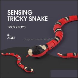 Cat Toys Smart Sensing Snake Cat Toys Electric Interactive Toy For Cats Usb Charging Accessories Pet Dogs Game Play Drop Delivery 202 Dhgia