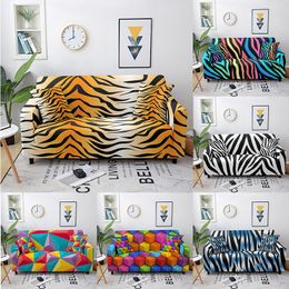 Chair Covers Colourful Zebra Tiger Print Heart Pattern Simple Fashion Dresser Decoration Sofa Home Accessories and Tool 220906