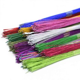 Faux Floral Greenery 25 Pieces 80Cm Stocking Flower Wire 045Mm Diameter Iron Wire For Diy Nylon Stocking Flower Making Nylon Stocking Flower Accessory J220906