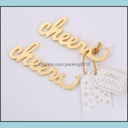 Openers Cheers Shaped Openers Home Articles Kirsite Pure Color Plated Gold Beer Bottle Opener New Pattern High Quality 1 8Tb J2 Drop Dhwek