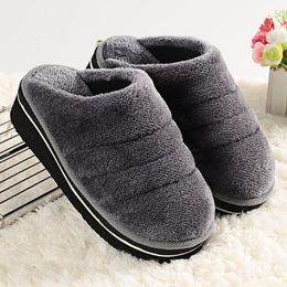 Pantofole invernali in cotone fatte a mano da donna di grandi dimensioni 34-44 suola spessa tacco alto indoor comode scarpe calde in peluche antiscivolo a casa