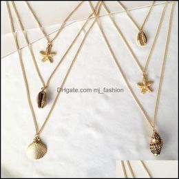 Pendant Necklaces Bohemian Shell Conch Necklace Female Girl Statement Jewelry Gift Gold Drop Delivery 2021 Necklaces Pend Dhseller2010 Dhusk