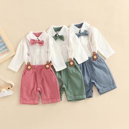 Clothing Sets Fashion Kids Clothes Set Toddler Baby Boy Long Sleeve Shirt Casual Shorts 2pcs Designer Outfit