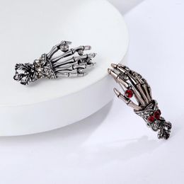 Brooches Viennois Vintage Skull Hand Rhinestone Retro Punk Cool Skeleton Pins Jewelry Clothes Bags Accessories Christmas Gifts