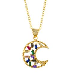 Jewellery Necklaces Pendants Moon Cactus O chain necklace Zirconia Jewellery Cubic Crystal Cz Fashion Charm sje5