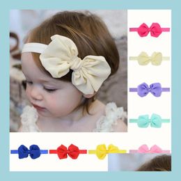 Headbands Baby Girls Bows Headbands Stretchy Hairband Children Handmade Hair Accessories For Infants Newborn Toddlers Kid Carshop2006 Dhxfy