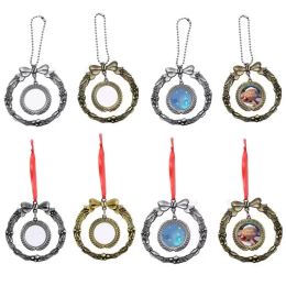 UPS New Sublimation Metal Blank Pendant For Christmas Decorative Garland Metal Ornaments