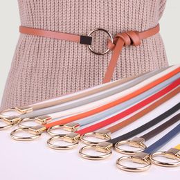 Belts 2022 Women's Style Trousers Belt With Sweater Dress Decoration Knotted Small All-match Ladies Round Buckle