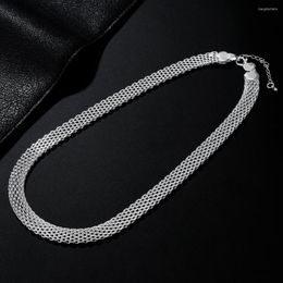 Chains Original Luxury 925 Stamped Silver Fine Net Chain Necklaces For Women Jewelry Fashion Party Wedding Engagement Couple Gifts