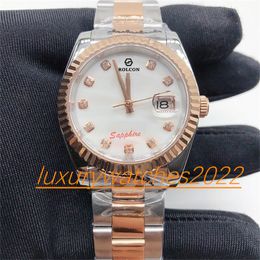 Super Factory mens Watch 36mm Two Tone Rose Gold Automatic Mechanical Stainless Steel 904l Asia 2813 Movement Business Wristwatch