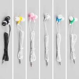 Black Colourful In Ear Earphones Headphone 3.5mm Wired Earbud Earphone For MP3 MP4 Cellphone For Museum School