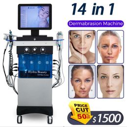 Original 11 IN 1 H2O Dermabrasion Facial Machine Aqua Face Clean Microdermabrasion Professional Oxygen Facial Equipment Crystal Diamond Water Peeling