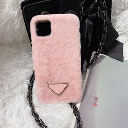 Designers Cell Phone Cases For Iphone11 12 13proPromax Luxury Plush Soft Phonecase For X Xs Xr Xsmax7p 8pWith P Letter Phone Case For Winter