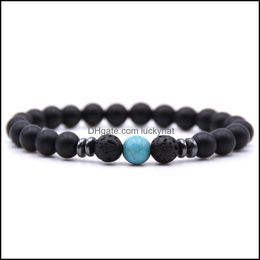 Beaded Strands Lava Agate Beads Bracelet Elastic Healing Relief New Products Drop Delivery 2021 Jewellery Bracelets Dhseller2010 Dhd8G