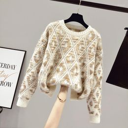 Women's Sweaters Striped Woman Autumn 2022 Style Ladies Cropped Sweater Knit Jacket Short Retro