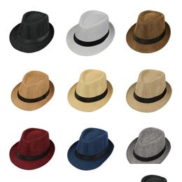 Stingy Brim Hats Men Panama Hat St Cap Summer Sun Hats Mens Man Outdoor Stingy Brim Caps Adt Fashion Accessories Gift Drop Delivery 2 Dhxnf