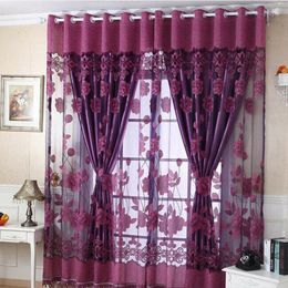 Curtain Elegant Luxurious Jacquard Window Curtains Burnout Tulle For Living Room Bedroom Door