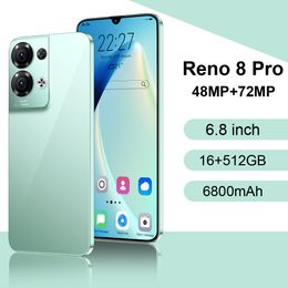 smart phone 16gb Canada - Reno8 Pro Smart phone Cellphone unlocked global version 6.8 inch 16GB 512GB large memory dual card 10 cores