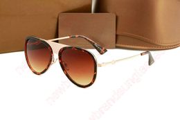 New Red Brand Designer Vintage Oval Pilot Sunglasses Woman Retro Clear Lens Eyewear Square Letter Printing Sun Glasses For Female Male Uv400 Lunette De Soleil 013