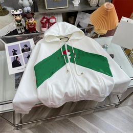 Designer top version jacket handmade Gu 2022 autumn and winter new red and green striped stitching white men's women's same style
