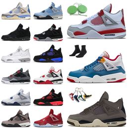 football lights Australia - Fashion 4 Jumpman Basketballs Shoes Men Trainers J4 Military Black Cat Off Women 4s Red Thunder White Oreo Violet Ore Canvas Messy Room Athletic Sneakers Sports EUR 47
