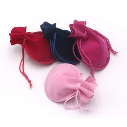 jewellery gift pouches wholesale Australia - 50pcs lot 7 9cm Colorful Velvet Bag Jewelry Packaging Bags Wedding Christmas Gift Bag Drawstring Pouch Gourd Shape With Jewellery 268G
