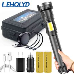 XHP110 11-Core Led Flashlight Powerbank Function Torch Usb Rechargeable 18650 Or 26650 Battery Zoomable XHP90 Aluminium Lantern J220713