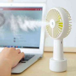 Electric Fans RUINUOKAI 1200mah Mini Water Mist Fan USB Rechargeable Handheld Portable Air Conditioning Humidfiying Spray Fans Outdoor Office T220907