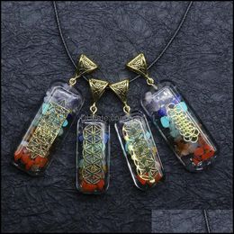 Pendant Necklaces Retro Resin Reiki Healing Colorf Chips Stone Pendant Chakra Orgone Energy Pendants Pendum Amet Orgonit Dhseller2010 Dheq2