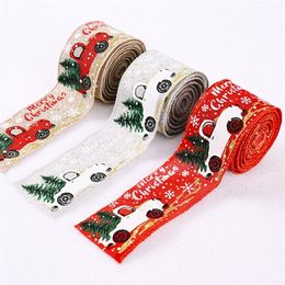 Other Event Party Supplies 25m Christmas Ribbon Printed Burlap Ribbons For Gift Wrapping Wedding Decoration Hair Bows DIY Xmas Tree Ribbon Wreath Bows 220908