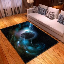 Carpets 3D Interstellar Galaxy Space Star Carpet Living Room Decoration Bedroom Rug Pad Soft Flannel Tatami Mat Tapis Salon