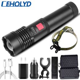 XHP50.2 Led Flashlight Built-in 18650 Battery Usb Rechargeable Zoomable Torch 2 In 1 Head Lantern Lamp Hard Bulbs Bike Light 20W J220713