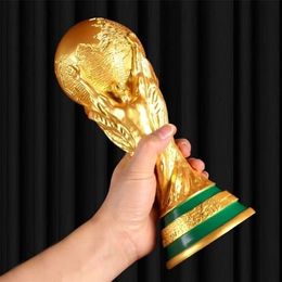 Other Event Party Supplies Qatar World Football Trophy Golden Soccer Cup Mascot Trophies Champion Award Souvenir for Collection Gift Home Decoration 220908