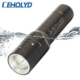 Xm-T6 Zoom Led Flashlight Diving Waterproof Lantern Lamp 18650 Battery Torch Lamps For Swimming Underwater 80 M Litwod Strobe J220713