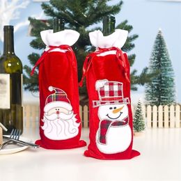 Christmas Decorations Christmas Decorations For Home Santa Claus Wine Bottle Cover Snowman Stocking Gift Holders Xmas Navidad Decor Year #50g 220908