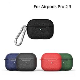 Cases for Apple Airpods Pro 2 1 3 2022 Case Luxury Leather Ultra-thin Wireless Earphone Cover Air Pods 3 Covers with Keychain