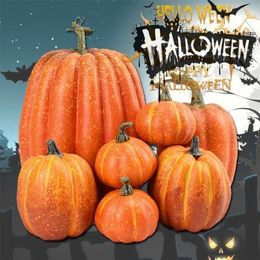 Garden Decorations est 7PCS Simulation Pumpkin Model Fake Vegetable DIY Craft Home Birthday Wedding Halloween Decoration for Party House Decor 220908