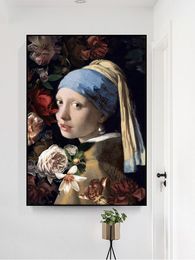 Painting Girl With A Pearl Earring By Johannes Reproduction Oil Posters and Prints Wall Art Picture for Living Room Home Decor