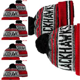 CHICAGO Beanie North American Hockey ball Team Side Patch Winter Wool Sport Knit Hat Skull Caps