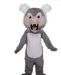 Discount factory sale good Ventilation a grey lion mascot costume with big mouth for adult to wear
