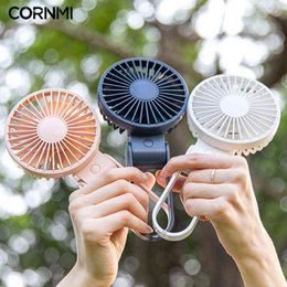 Electric Fans Cornmi Mini Fan Portable Handheld Electric Fan USB Rechargeable Office Folding Desktop Ventilator With Light School Outdoor T220907