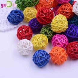 Faux Floral Greenery Wedding Rattan Ball Decoration 20 pcsparty 25cm Sepak Takraw Christmas Balls Dried Artificial Flowers Decoration J220906