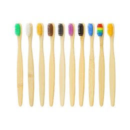 Kleurrijke natuurlijke bamboe tandenborstel zachte borstelige reis draagbare milieuvriendelijke houten tandenborstels tandheelkundige orale zorg tanden bleken jy1220