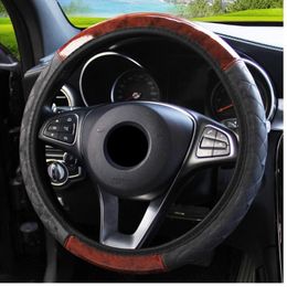 Steering Wheel Covers 15inch Car Cover Fibre Emed Leather Material is Fashionable and Comfortable Easy to Instal Auto Parts
