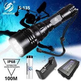 Professional Diving Led Flashlight Underwater Lighting IP68 Waterproof Figure Dive Light 5 Lighting Modes For Diving Activities J220713