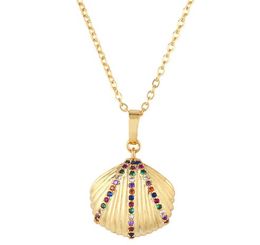 Jewelry Necklaces Pendants seashell starfish chain necklace Zirconia Jewelry Cubic Crystal Cz Fashion Charm aw34bh