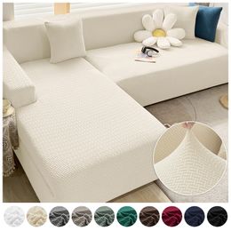 Chair Covers LEVIVEl Solid Corner Sofa Cover Elastic Polar Fleece Fabric Couch Slipcover Protector For Living Room Home L Shape 1 2 3 4 Seats 220906