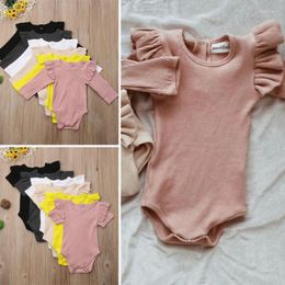 Rompers Summer Baby Clothes Girls Boys Cotton Soft Sleeve Solid Basic Casual Born Jumpsuit Outfits