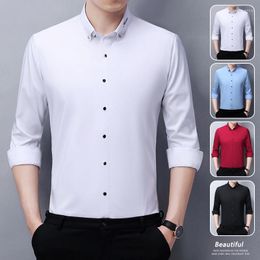 Men's Casual Shirts Long-sleeved White Business Suits Korean Version Trendy Slim And Handsome Men's Spring Non-iron Light Luxury Male